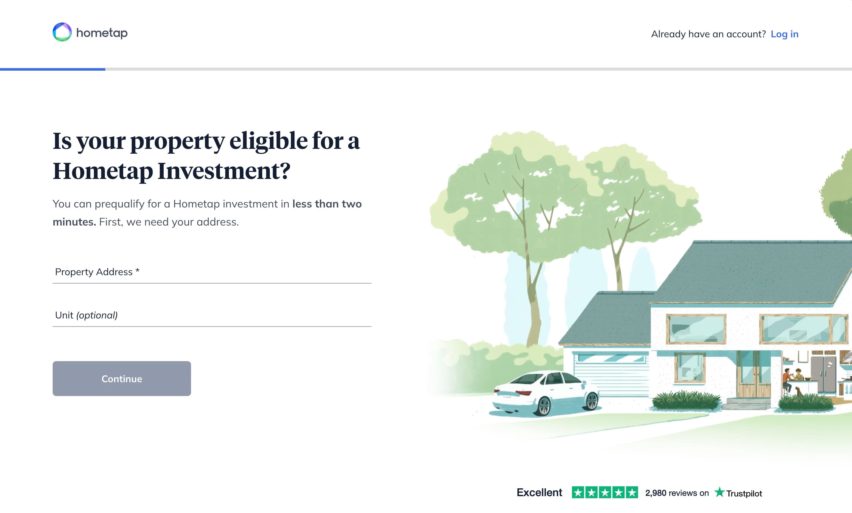 Hometap inquiry page