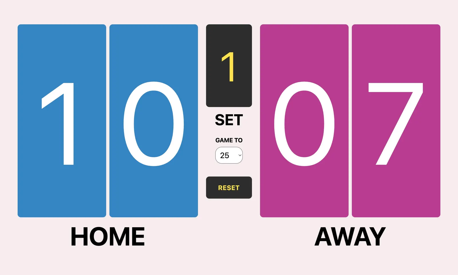 Volleyball scorekeeper app screenshot
