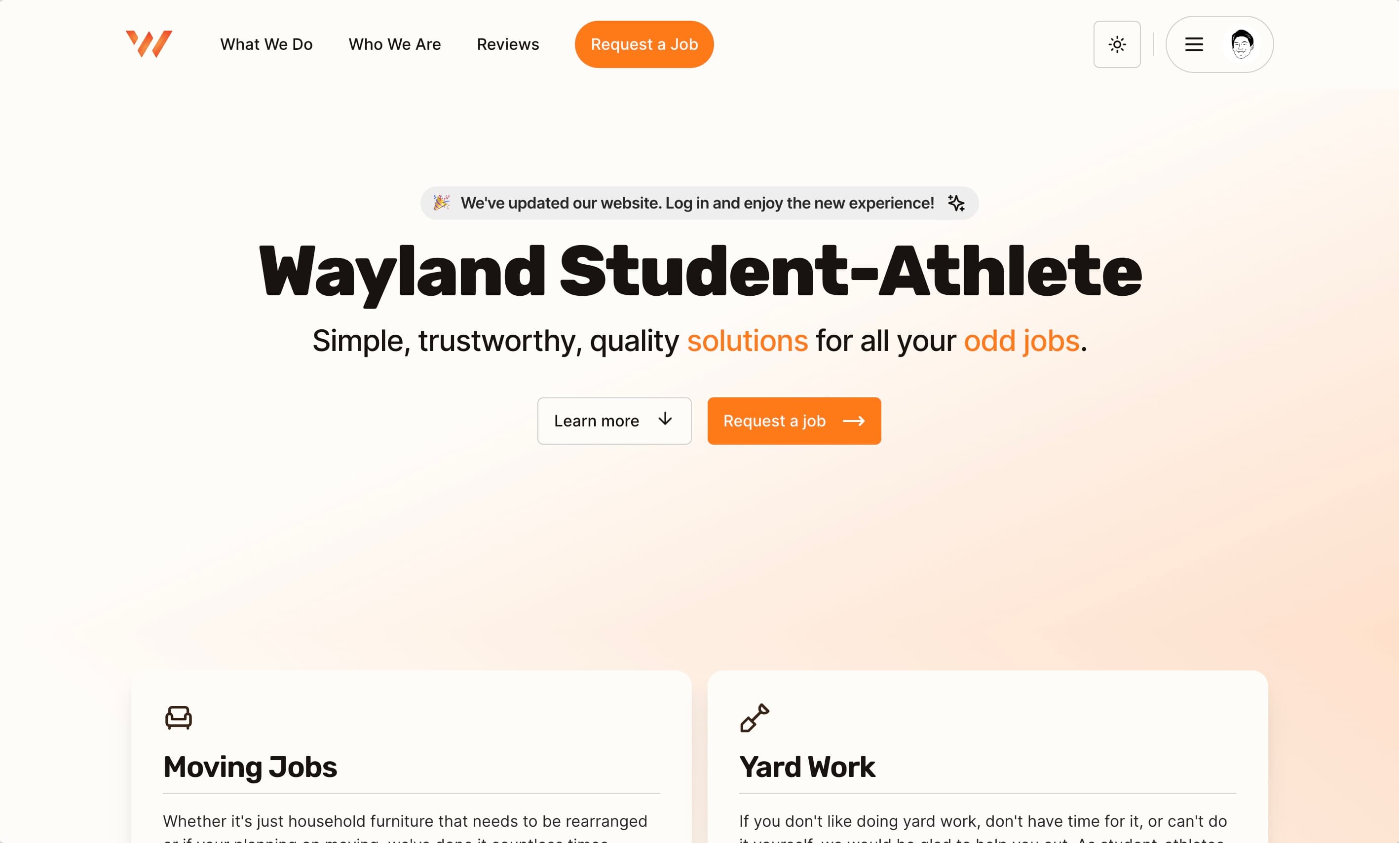 Wayland Student-Athlete homepage screenshot