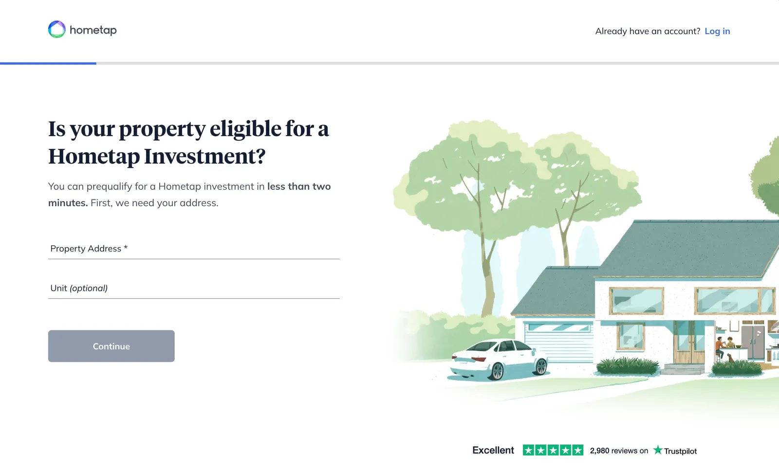 Hometap inquiry page